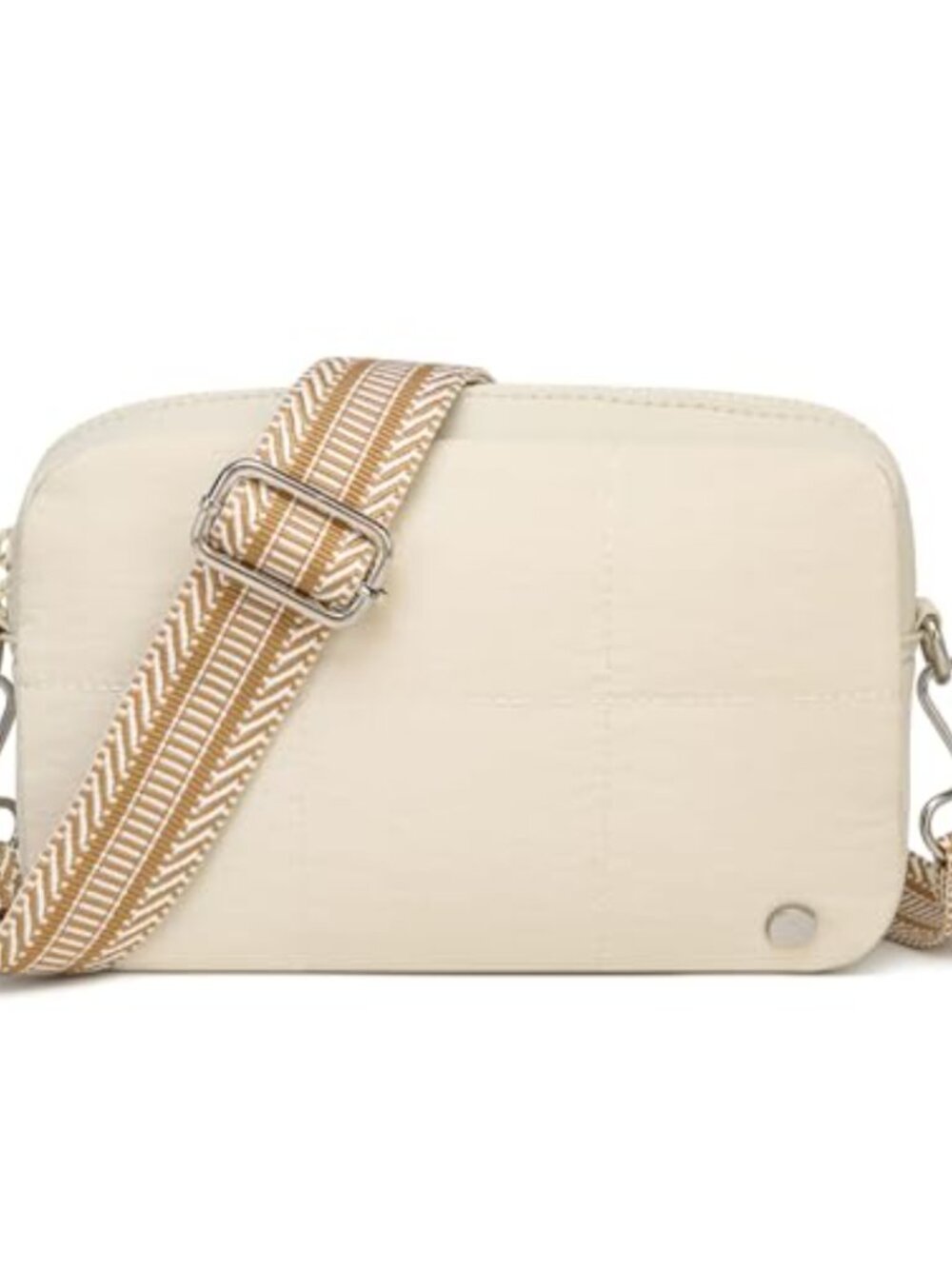 Quilted Puffer Crossbody Bag Small Polyester Shoulder Handbag